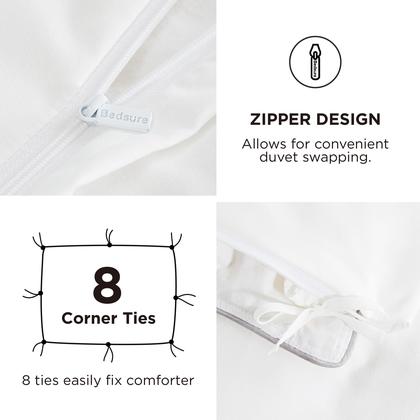 Imagem de Conjunto de roupa de cama, capa de edredom Bedsure Queen com lençol com elástico, 6 peças