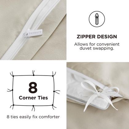 Imagem de Conjunto de roupa de cama, capa de edredom Bedsure Queen com lençol com elástico, 6 peças