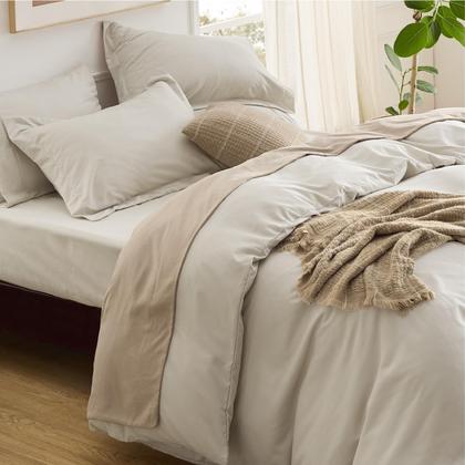 Imagem de Conjunto de roupa de cama, capa de edredom Bedsure Queen com lençol com elástico, 6 peças