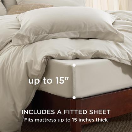 Imagem de Conjunto de roupa de cama, capa de edredom Bedsure Queen com lençol com elástico, 6 peças