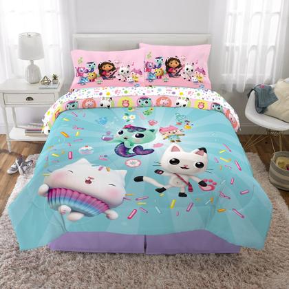 Imagem de Conjunto de roupa de cama Franco DreamWorks Gabby's Dollhouse em tamanho real