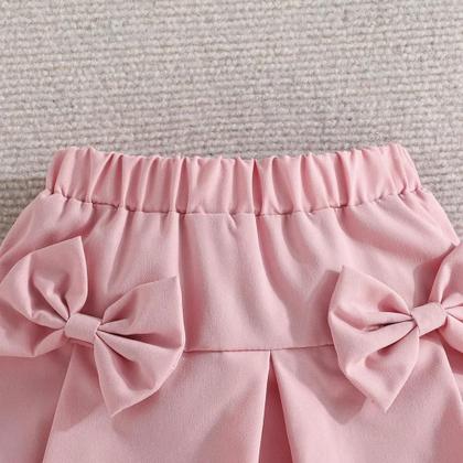 Imagem de Conjunto de Roupa de Verão para Meninas - Blusa com Manga Bufante e Saia Elástica