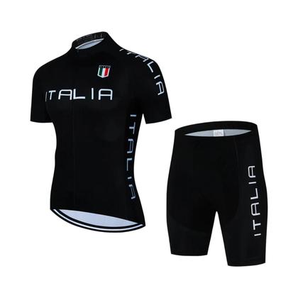 Imagem de Conjunto de Roupas de Ciclismo Masculina para Verão - Camisa e Calças com Gel