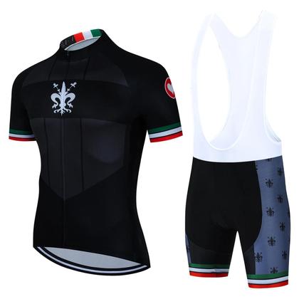 Imagem de Conjunto de Roupas de Ciclismo Masculina para Verão - Camisa e Calças com Gel