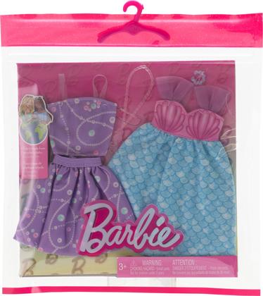 Imagem de Conjunto de roupas de moda Barbie Fashions com 2 roupas e acessórios