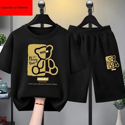 Imagem de Conjunto De Roupas De Verão Para Bebê Menino E Menina, Camiseta Com Estampa De Urso Em Cartoon E