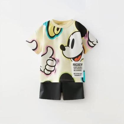 Imagem de Conjunto De Roupas De Verão Para Meninas E Meninos De 9 Meses a 6 Anos Camiseta Do Mickey Roupas