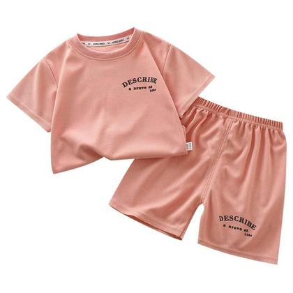Imagem de Conjunto De Roupas De Verão Para Meninos E Meninas Camisas De Manga Curta E Shorts 2PCS Roupas