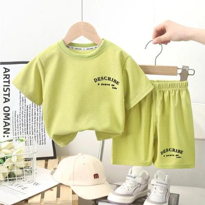 Imagem de Conjunto De Roupas De Verão Para Meninos E Meninas Camisas De Manga Curta E Shorts 2PCS Roupas