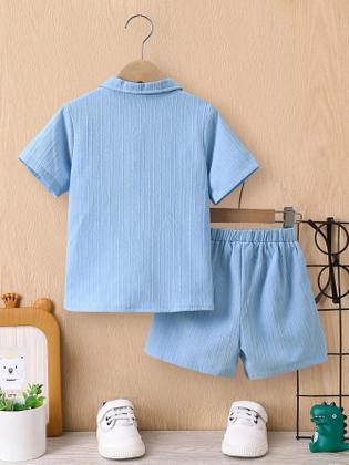 Imagem de Conjunto de Roupas Infantil Verão - 2 Peças (Camisa e Shorts) - Meninos