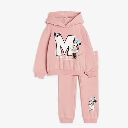 Imagem de Conjunto De Roupas Infantis De Moletom Com Capuz E Leggings De Desenho Animado Da Minnie Mickey,
