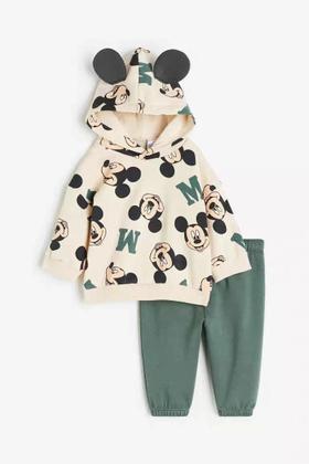 Imagem de Conjunto De Roupas Infantis De Moletom Com Capuz E Leggings De Desenho Animado Da Minnie Mickey,