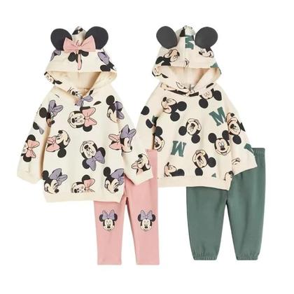 Imagem de Conjunto De Roupas Infantis De Moletom Com Capuz E Leggings De Desenho Animado Da Minnie Mickey,