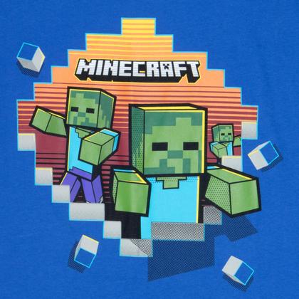 Imagem de Conjunto de roupas Minecraft Creeper Grid Boys com 3 camisetas tamanho 4