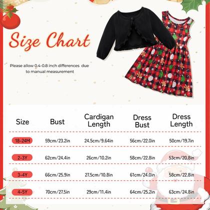 Imagem de Conjunto de roupas Patgoal Baby Girl Dress + Cardigan 18-24M - 5-6Y