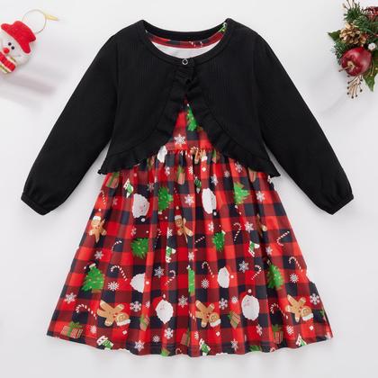 Imagem de Conjunto de roupas Patgoal Baby Girl Dress + Cardigan 18-24M - 5-6Y