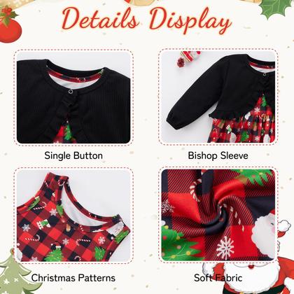 Imagem de Conjunto de roupas Patgoal Baby Girl Dress + Cardigan 18-24M - 5-6Y