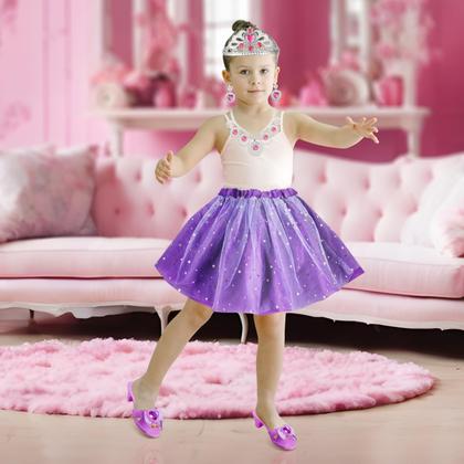 Imagem de Conjunto de roupas Princess ShyLizard para meninas de 4 a 6 anos com vestidos e acessórios.