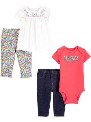 Imagem de Conjunto de roupas Simple Joys by Carter's Baby Girls 4 peças 12M