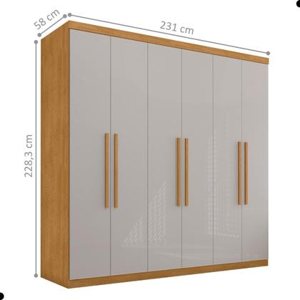 Imagem de Conjunto de Roupeiro e Cômoda Itaúnas Naturalle Off White