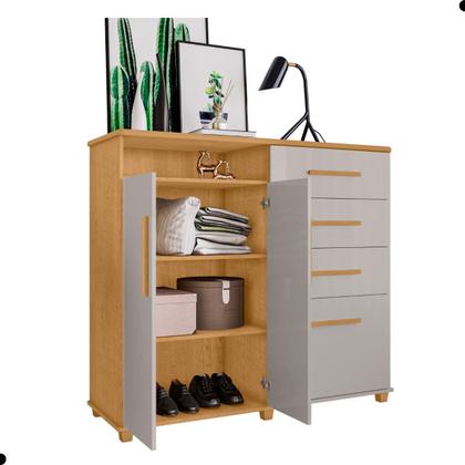 Imagem de Conjunto de Roupeiro e Cômoda Itaúnas Naturalle Off White