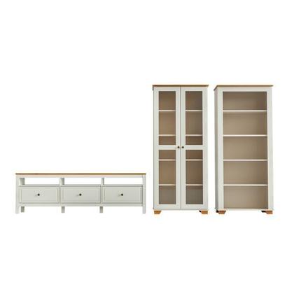 Imagem de Conjunto de Sala 3 Peças com 1 Rack, 1 Cristaleira e 1 Estante Ananda CabeCasa MadeiraOriginals