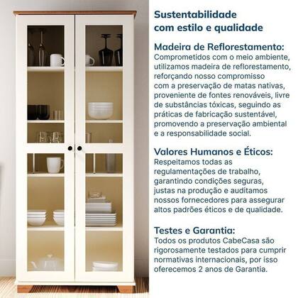 Imagem de Conjunto de Sala 3 Peças Rack, Estante e Cristaleira Madeira Maciça Ananda CabeCasa MadeiraOriginals
