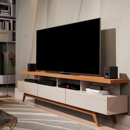 Imagem de Conjunto de Sala com Buffet Aparador Celta e Rack para TV 70" Vivare Wood 1.8 Giga Moveis