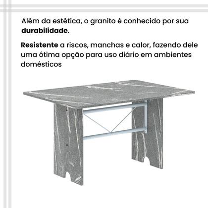Imagem de Conjunto de Sala de Jantar 1 Mesa Granito e 4 Cadeiras Lara