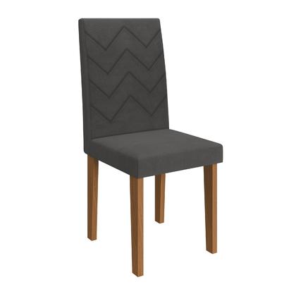 Imagem de Conjunto De Sala De Jantar Fidelitá Itália 170 Cm Com 6 Cadeiras Freijó/Off-White Assento Grafite