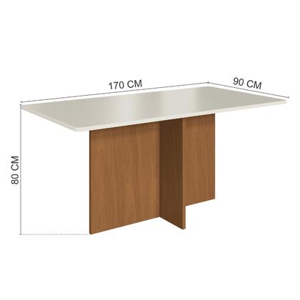 Imagem de Conjunto De Sala De Jantar Fidelitá Itália 170 Cm Com 6 Cadeiras Freijó/Off-White Assento Grafite