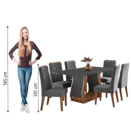 Imagem de Conjunto De Sala De Jantar Mesa Veneto 1,60m 6 Cadeiras