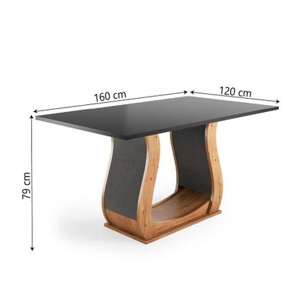 Imagem de Conjunto De Sala De Jantar Mesa Veneto 1,60m 6 Cadeiras