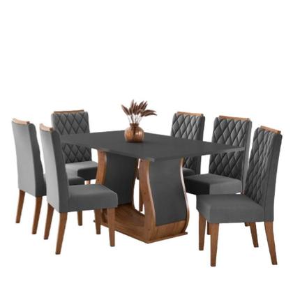 Imagem de Conjunto De Sala De Jantar Mesa Veneto 1,60m 6 Cadeiras