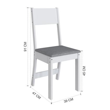 Imagem de Conjunto de sala de jantar predilleta karla 1,10 c/4 cadeiras branca