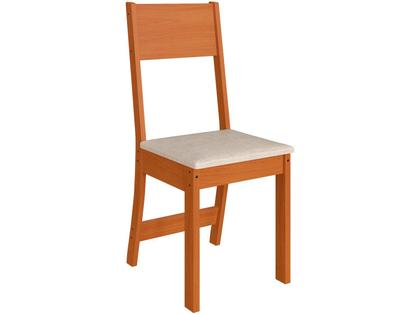Imagem de Conjunto de sala de jantar predilleta karla 110cm com 4 cadeiras freijo off assento linho