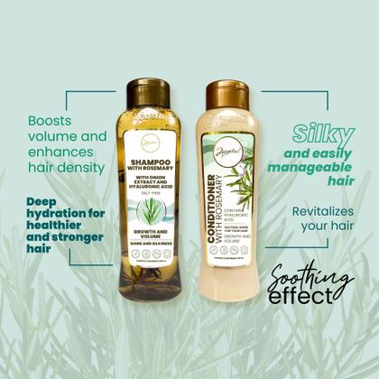 Imagem de Conjunto de shampoo e condicionador Anyeluz Rosemary com ácido hialurônico