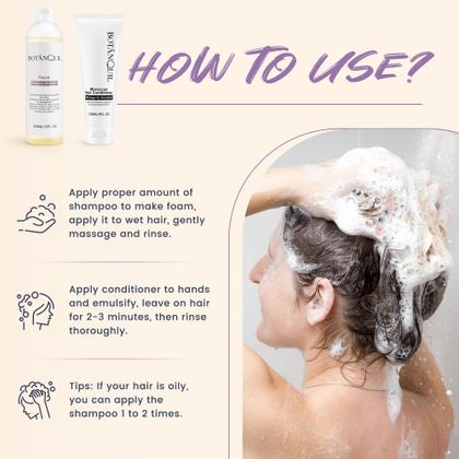 Imagem de Conjunto de shampoo e condicionador sem sulfato com manteiga de karité para cabelos cacheados, secos e danificados, óleo marroquino e óleo de argan, shampoo, produtos para cabelo, condicionador de viagem, hidratante, hidratante e antifrizz