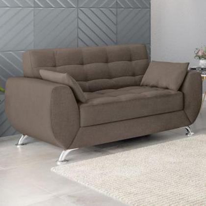 Imagem de Conjunto de Sofá 2 e 3 Lugares Larissa Suede Castanho
