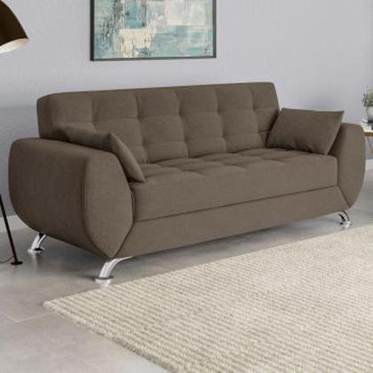 Imagem de Conjunto de Sofá 2 e 3 Lugares Larissa Suede Castanho
