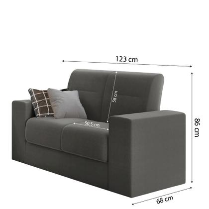 Imagem de Conjunto de Sofá 2 e 3 Lugares Leon Veludo Mamflex