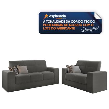 Imagem de Conjunto de Sofá 2 e 3 Lugares Leon Veludo Mamflex