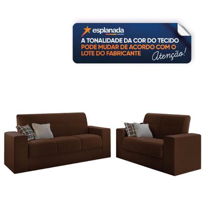 Imagem de Conjunto de Sofá 2 e 3 Lugares Leon Veludo Mamflex