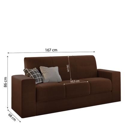 Imagem de Conjunto de Sofá 2 e 3 Lugares Leon Veludo Mamflex