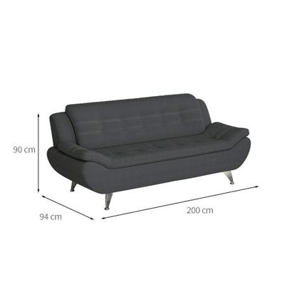 Imagem de Conjunto de Sofá 2 e 3 Lugares New Passion Suede Cinza