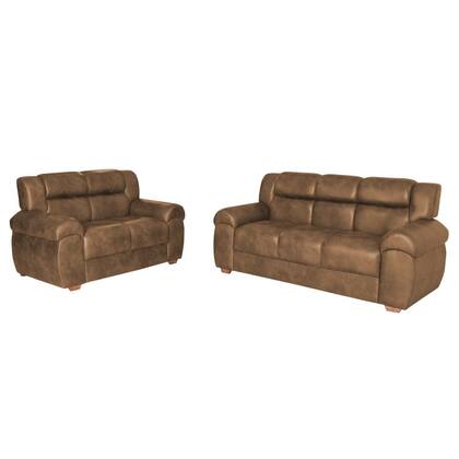 Imagem de Conjunto de Sofá 2 e 3 Lugares Nobuck Marrom Florença 190cm e 140cm Yescasa