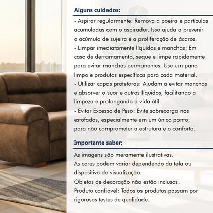 Imagem de Conjunto de Sofá 2 e 3 Lugares Nobuck Marrom Florença 190cm e 140cm Yescasa