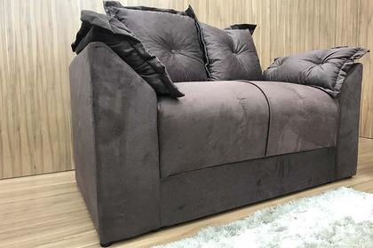 Imagem de Conjunto de Sofá 2 e 3 Lugares Paris Suede Marrom - AL Móveis