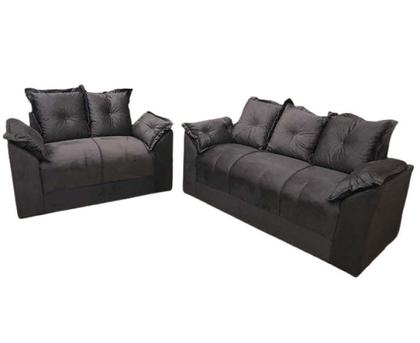 Imagem de Conjunto de Sofá 2 e 3 Lugares Paris Suede Marrom - AL Móveis