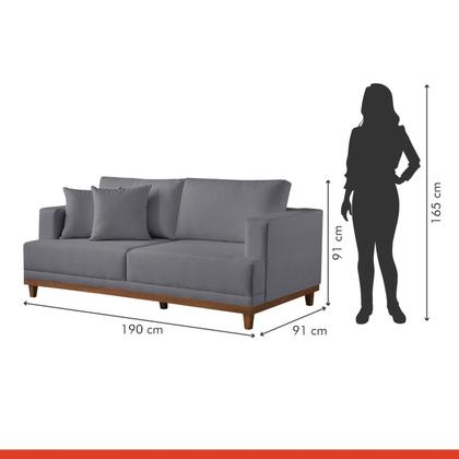 Imagem de Conjunto de Sofá 2 e 3 Lugares Pés em Madeira Maciça Ingla